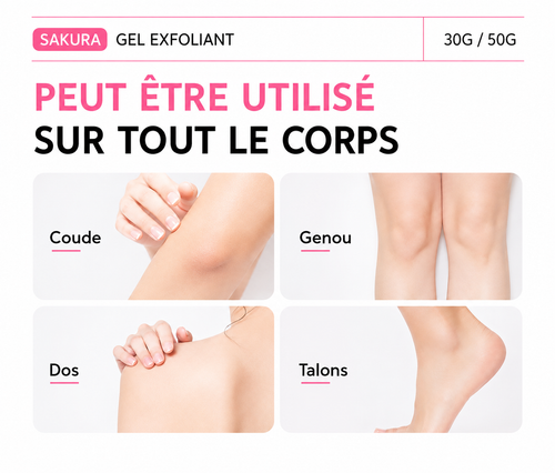 Gel Exfoliant Sakura – Peeling Visage Hydratant à la Vitamine C & Acide Hyaluronique