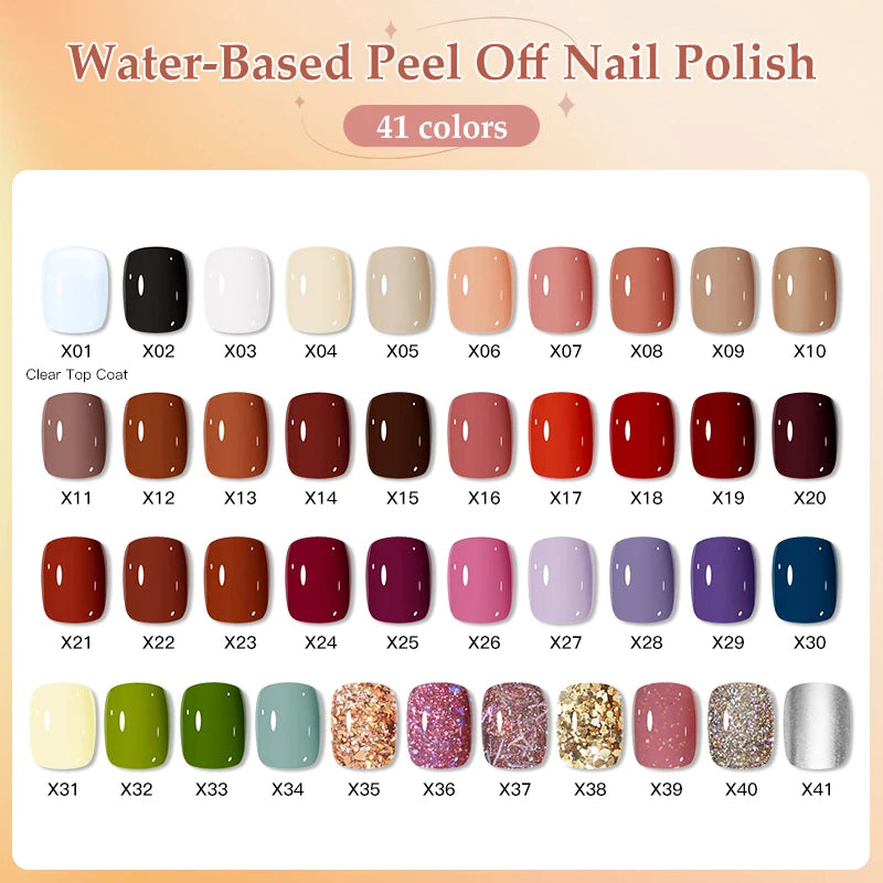 Lot de 4 vernis à ongles rouges paillettes à base d'eau – Sereva