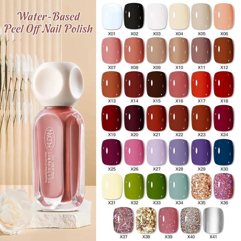 Lot de 4 vernis à ongles rouges paillettes à base d'eau – Sereva