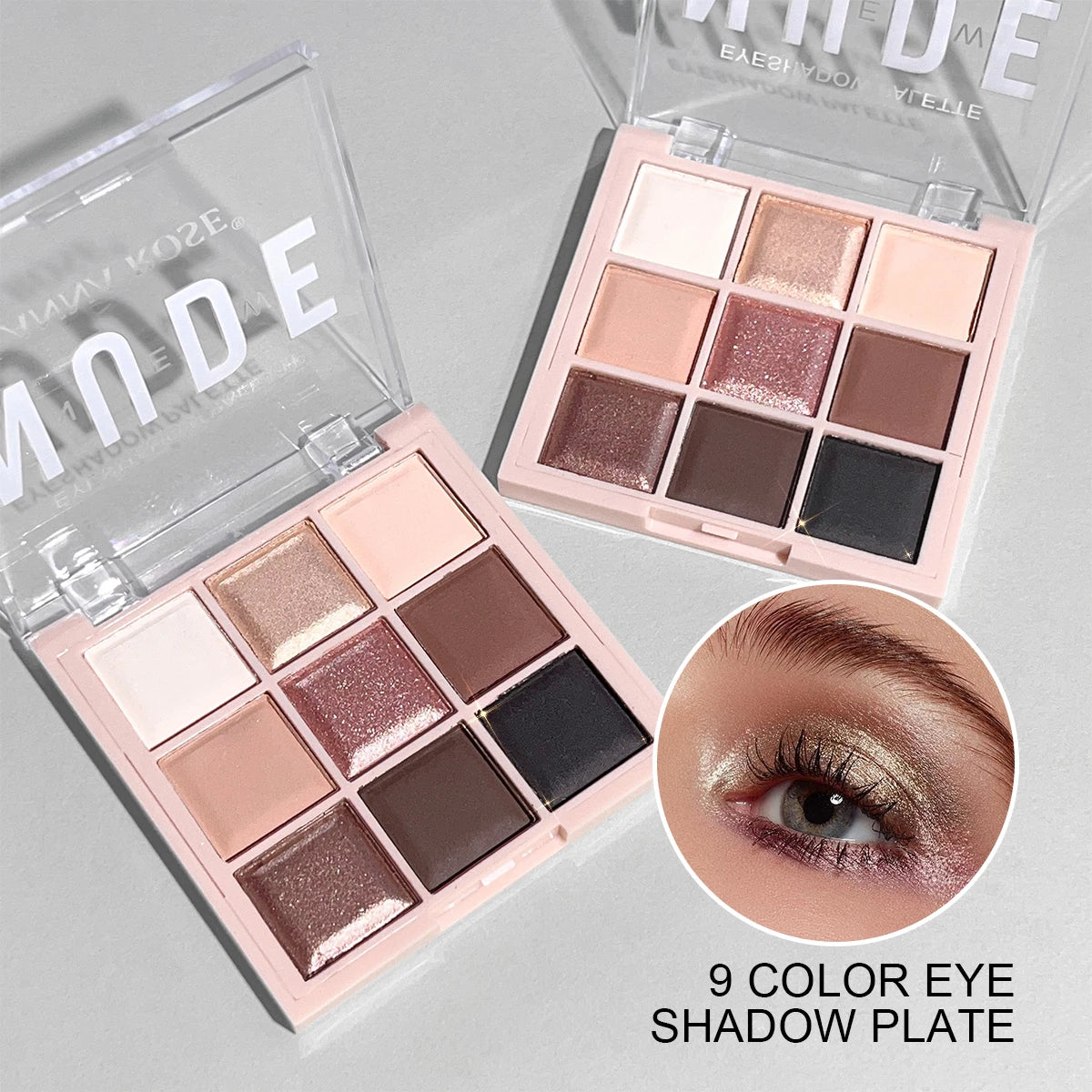 Palette Fards à Paupières 9 Couleurs – Glitter, Shimmer & Mat