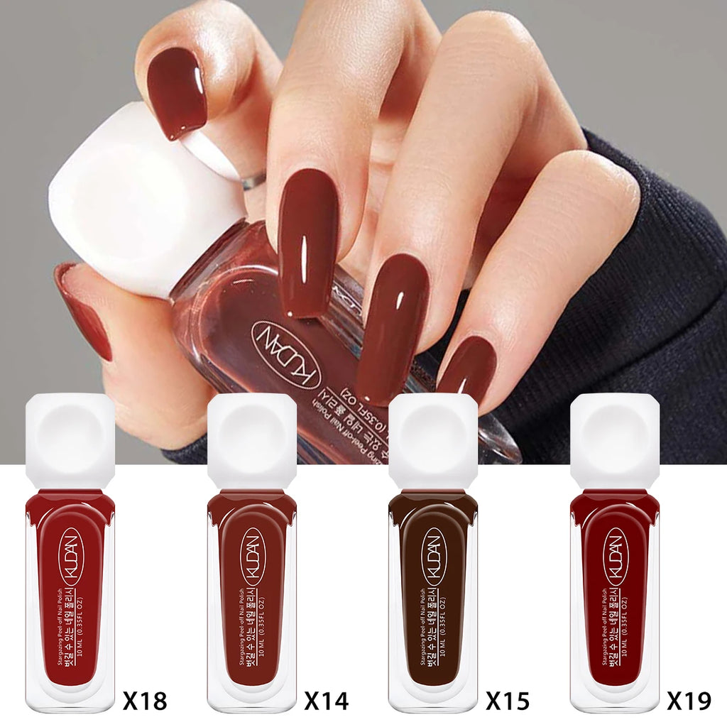 Lot de 4 vernis à ongles rouges paillettes à base d'eau – Sereva