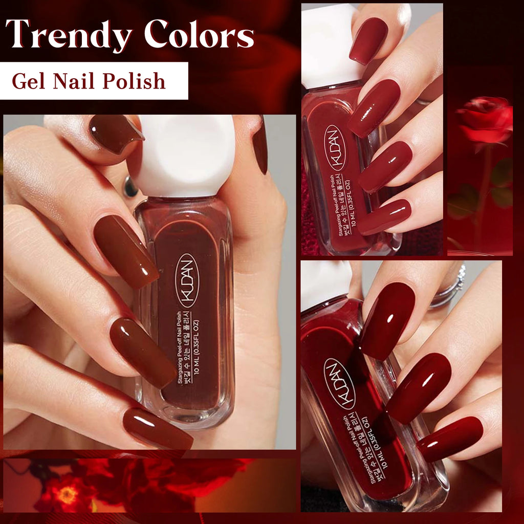 Lot de 4 vernis à ongles rouges paillettes à base d'eau – Sereva