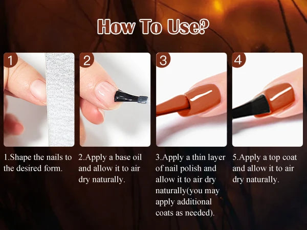 Lot de 4 vernis à ongles rouges paillettes à base d'eau – Sereva