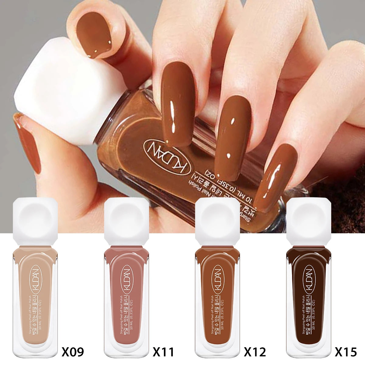 Lot de 4 vernis à ongles rouges paillettes à base d'eau – Sereva