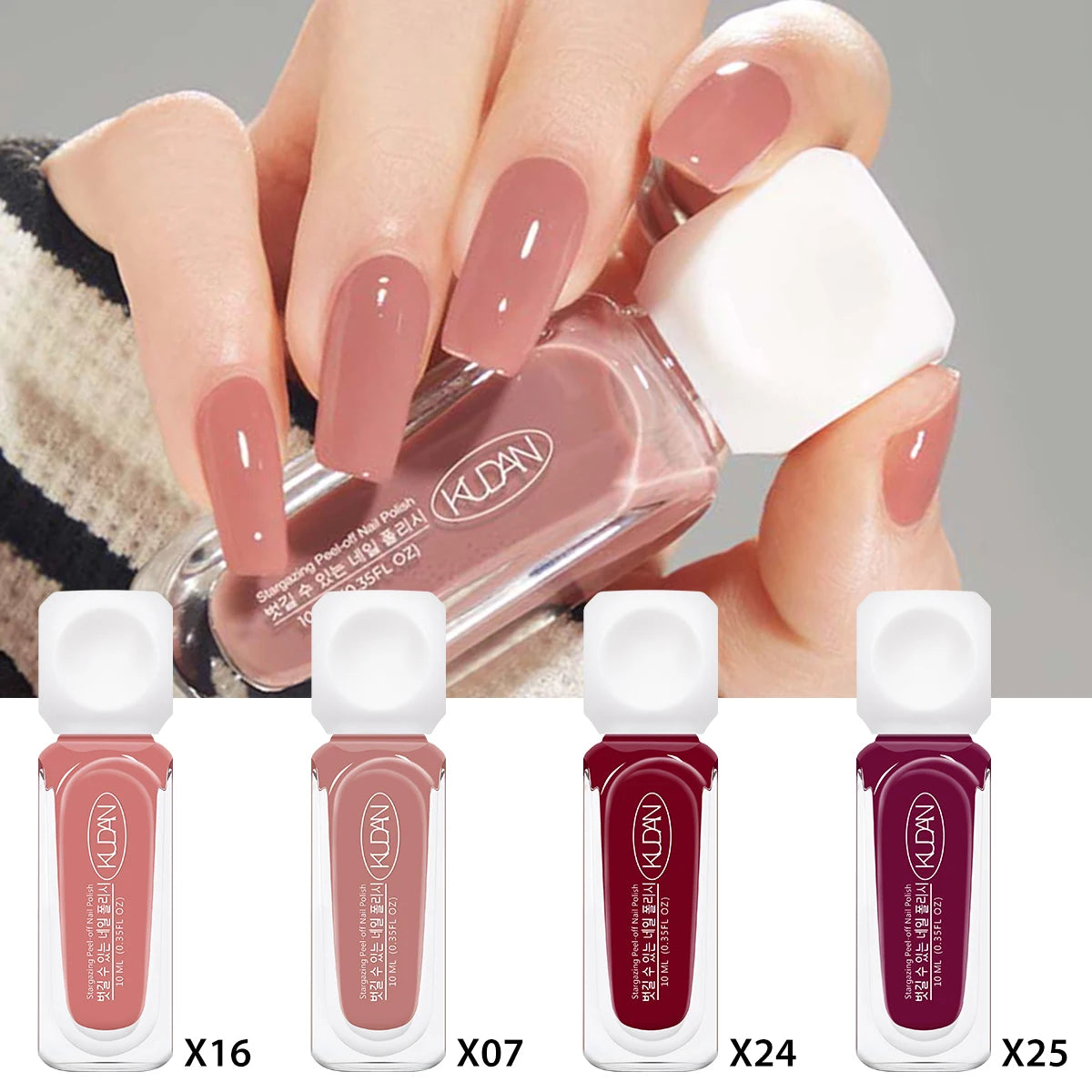 Lot de 4 vernis à ongles rouges paillettes à base d'eau – Sereva