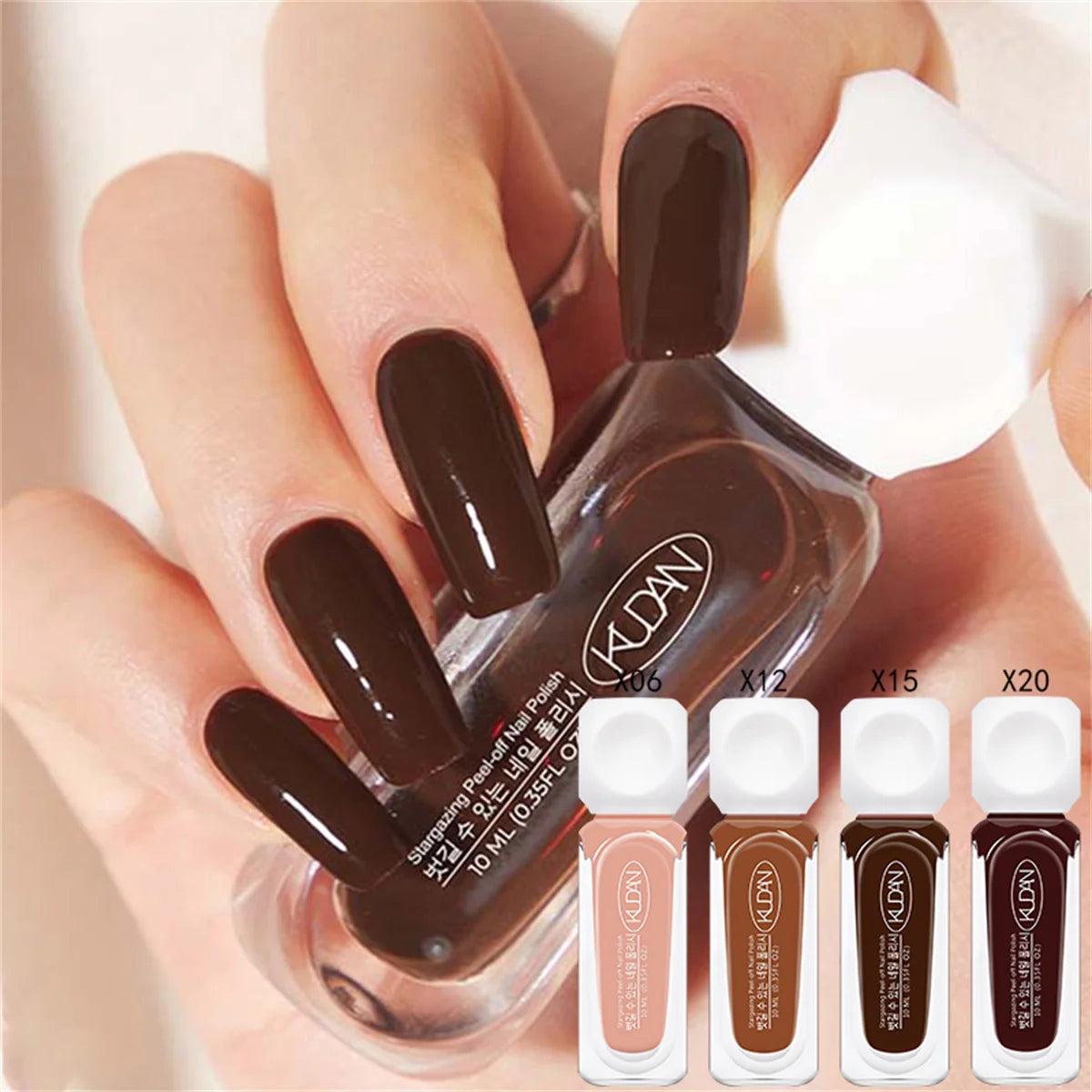 Lot de 4 vernis à ongles rouges paillettes à base d'eau – Sereva