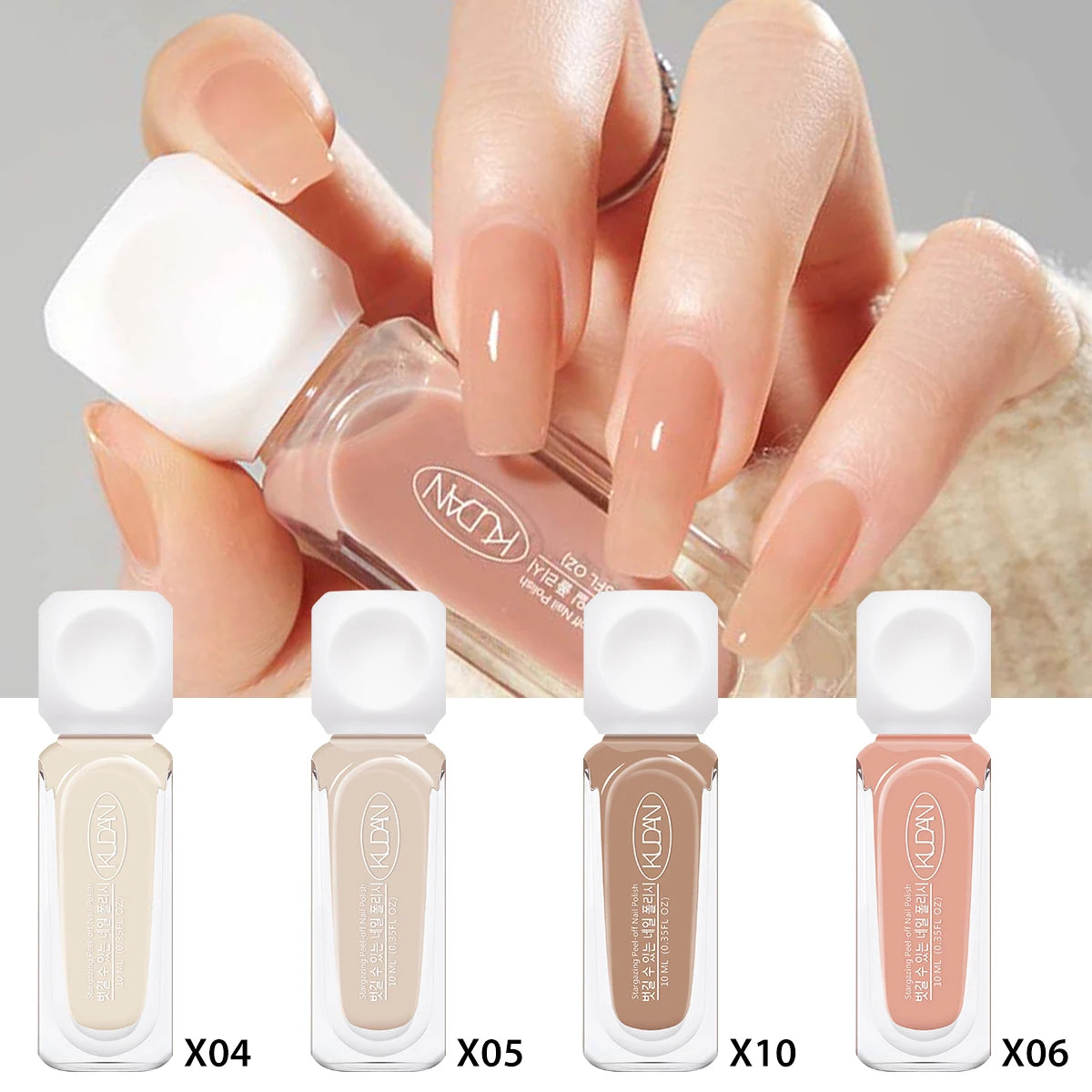 Lot de 4 vernis à ongles rouges paillettes à base d'eau – Sereva